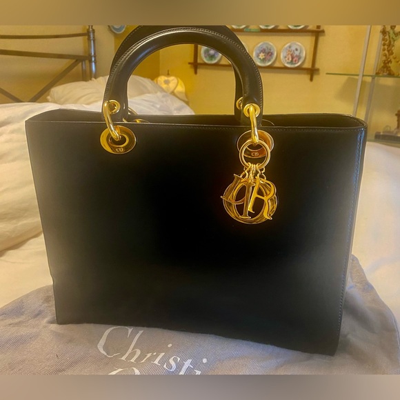 AUTHENTIC CHRISTIAN DIOR “LADY DIOR BAG” LARGE - Picture 6 of 14